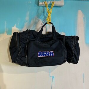 Vintage 1990s SEGA‎ Sports Duffel Bag 21x9.5" Black Gym Travel Promo Video Games